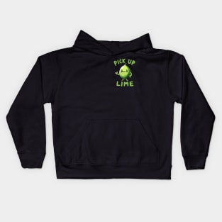 Pick up Line dating Lime (Back Print) Kids Hoodie